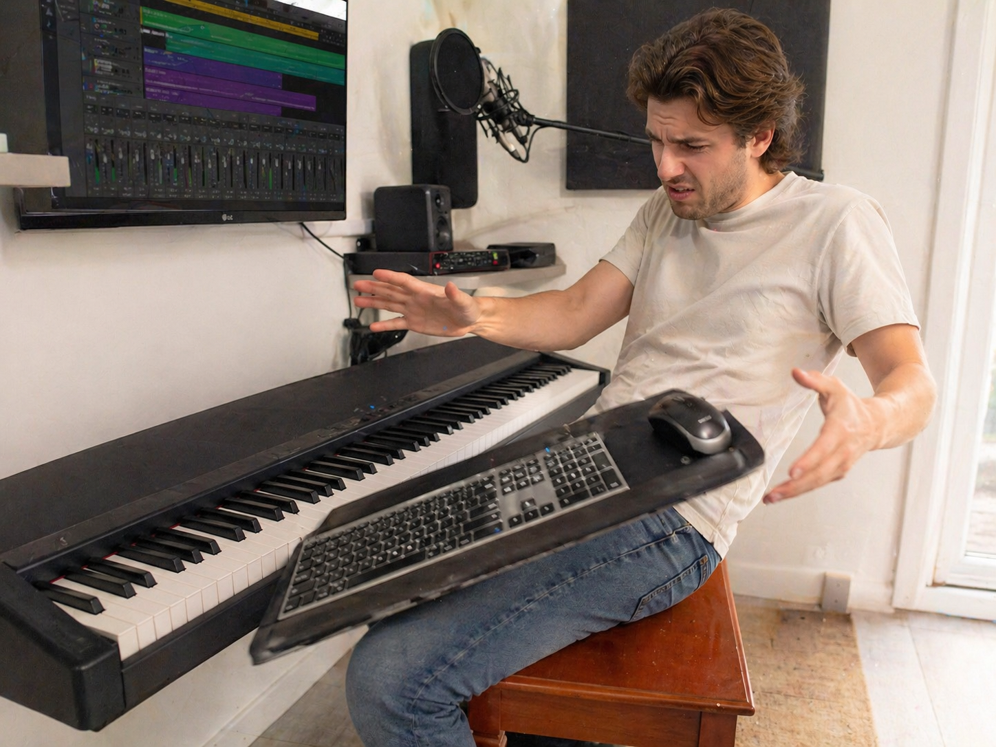 Keyboard slipping from lap
